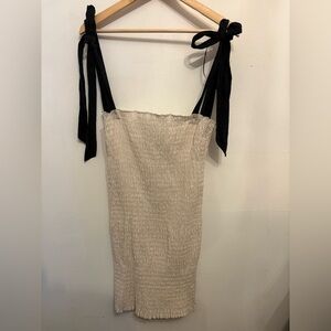 Zara Strapless Cream and Black Dress